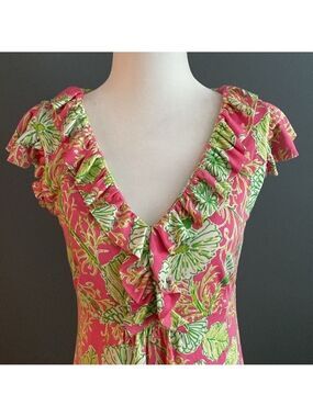 NWOT Lilly Pulitzer tropical flowers silk sun dress